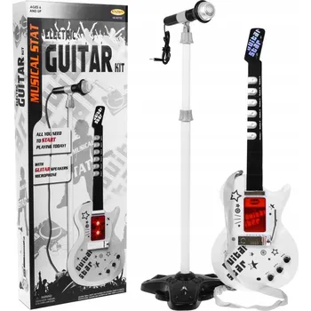 Hudební nástroj pro děti Elektrická kytara EnJoy s mikrofone bílá
