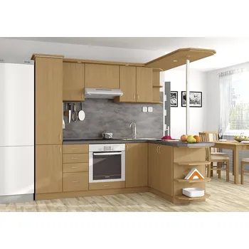 Kuchyňská linka Nabytekmorava Kuchyňská linka Bára C barva kuchyně: BUK, pracovní deska: ANO S PRACOVNÍ DESKOU