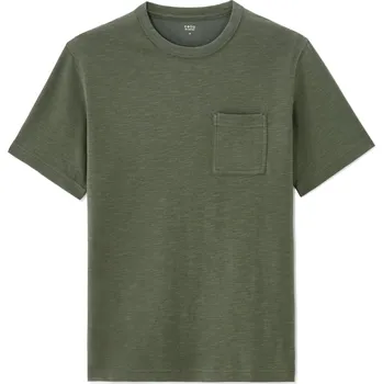 Pánské oblečení Khaki tričko s kapsou Celio kaki 3504892