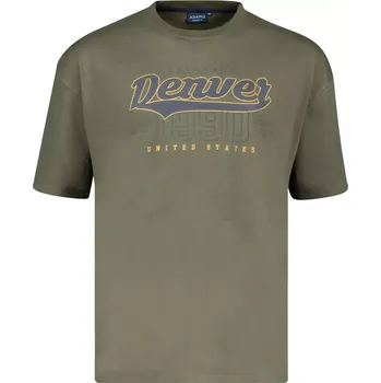 Pánské tričko Velké pánské tričko s nápisy tričko s krátkým rukávem Adamo 131510-430 khaki (6XL)