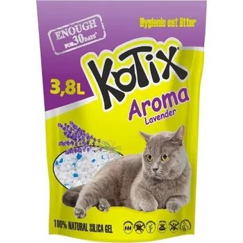 Podestýlka pro kočku SILIKONOVÝ STELIVO PRO KOČKY S VŮNÍ LEVANDULE Gel Cat KOTIX 3,8 l / 1,5 kg