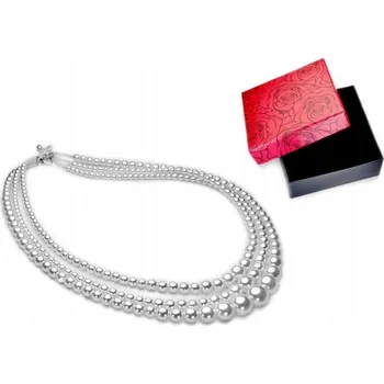 Náhrdelník NÁHRDELNÍK BÍLÉ PERLY KOLIE ALŽBĚTA II KRÁLOVSKÝ VELKÝ