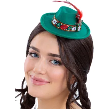 Karnevalový kostým SmiffysZelený mini bavorský klobouk s peříčkem
