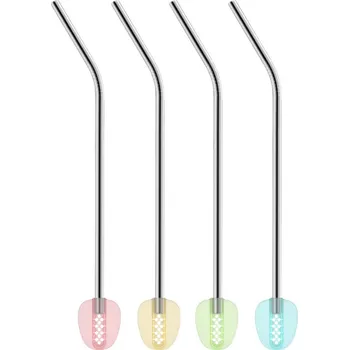 TESCOMA Nerezové slámky s filtrem myDRINK, 4 ks, s čisticím kartáčkem