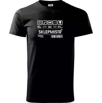 Pánské tričko Čárový kód sklepmistr - Triko extra velké (5-8XL) - 7XL ( Černá )