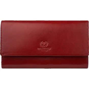 Paolo Peruzzi Klasická dámská kožená velká peněženka s RFID ochranou; červená