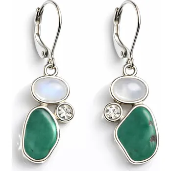 Náušnice Stříbrné náušnice tyrkys Théra - Klapka