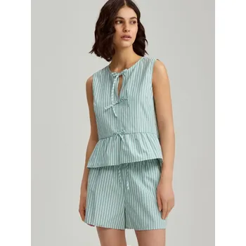 Dámská móda Halenka s&nbsp;ozdobným volánem - S - House - proužky - 341DT-ST2