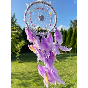 Lapač snů Magieprirody.cz Fialovo-růžový lapač snů s něžnými peříčky #ZB392