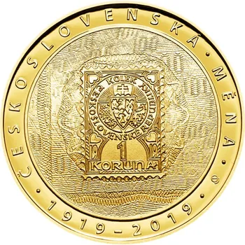 Česká mincovna Zlatá mince 10000 Kč Zavedení československé měny | 2019 | Proof | 31,107 g