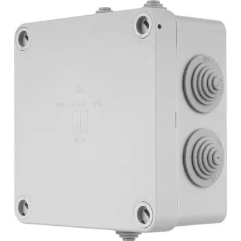 Rozvodná krabice REV - spojovací krabice/rozvodná krabice, 7cestná, 113x113x58mm, IP54, šedá,