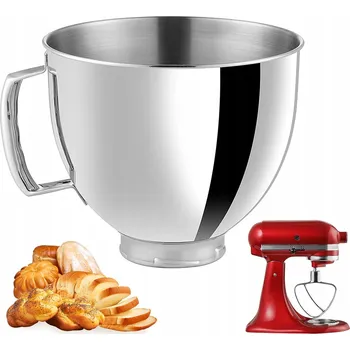 MÍSA NA TĚSTO Z NEREZOVÉ OCELI PRO MIXÉR KITCHENAID 5QT S RUKOJETÍ