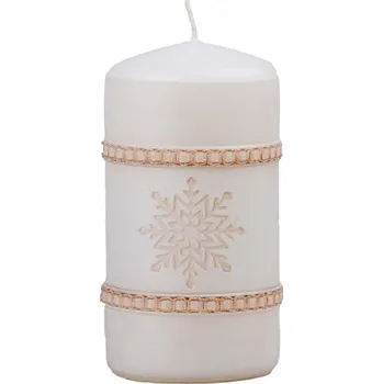 Svíčka Válec 60x110 mm Snowflake, svíčka smetanová 270 gram