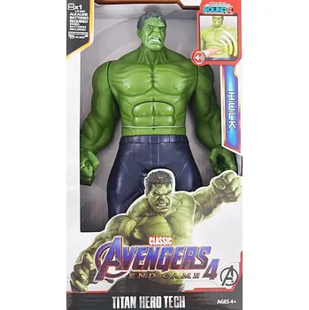 Hračka pro nejmenší Akční figurka Hulk Avengers zelená se zvukem a světlem 30 cm