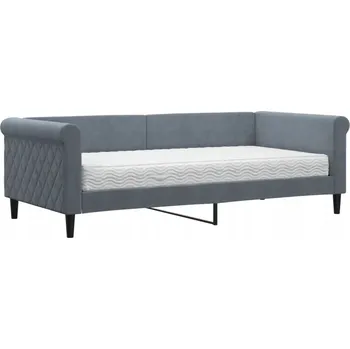 Pohovka Tmavě šedá pohovka s funkcí spaní 219 x 100 x 68 cm s matrací 90 x 190 cm