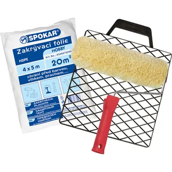 Malířský váleček Spokar Plyš žlutozelený váleček na malování, 250 mm + držák, folie, mřížka