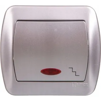 vypínač Schodišťový vypínač pod omítku Kontakt-simon stříbrný AW6L/26