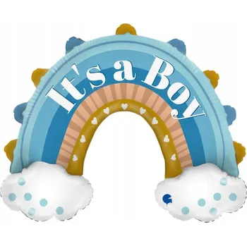 Balónek Duha Je to modrý fóliový balónek pro chlapce 31"/79 cm