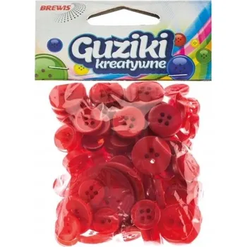Knoflík Kreativní kulaté Knoflíky Brewis červené 40 g