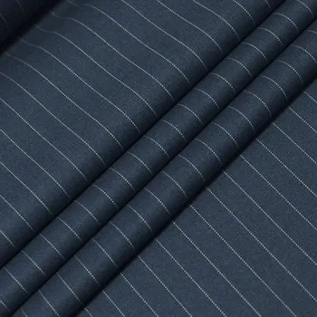 Kostýmovka modrá, tenký bílý proužek, š.145