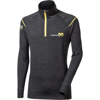 Pánské termoprádlo Progress MW NRZ pánský funkční merino rolák s krátkým zipem Velikost: M
