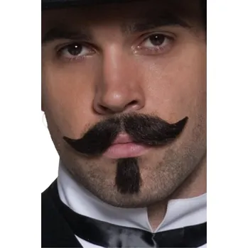 Karnevalový doplněk Deluxe Western knír Gambler