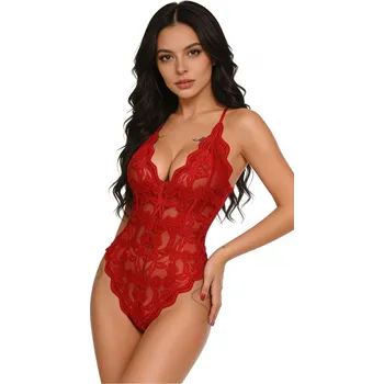 Souprava dámského spodního prádla Medvídárek Krajkové body H150 - červená Velikost: M