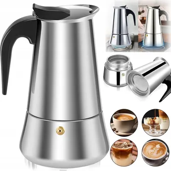 Kávovar Moka konvička na espresso pro indukci a plyn, nerezová ocel, 450 ml