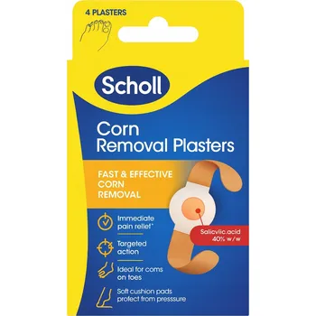 Zdravotnický materiál Náplasti Na Puchýře a mozoly SCHOLL Náplasti na odstranění kuřích ok, 4 ks
