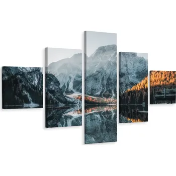 Obraz Vícedílný obraz HORSKÁ KRAJINA Jezero 3D 150x90