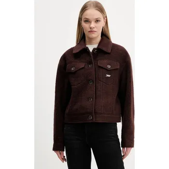 Pánské oblečení Bunda s příměsí vlny Tommy Jeans DW0DW21662 hnědá 89X, vel. M