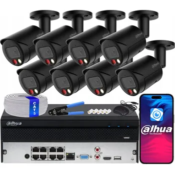 Bezpečnostní kamera Monitorovací sada 8x IPC-HFW2449S-S-IL-0280B-B 4Mp DAHUA WizSense Light