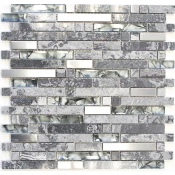 Obklad Mozaika WzorcowniaStudio 30 x 30 cm, odstíny šedé a stříbrné