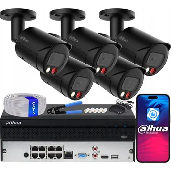 Bezpečnostní kamera Monitorovací sada 5x IP kamera 8 Mpx Dahua IPC-HFW2849S-S-IL-0280B-BLACK