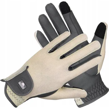 Jezdecké rukavice Jezdecké rukavice START Martynique letní, síťované, béžovo-šedé, velikost S