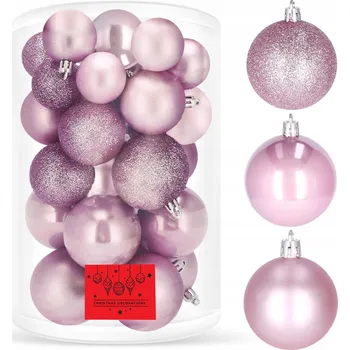 Vánoční dekorace VÁNOČNÍ BAŇKY NEROZBITNÉ 30 ks SADA 7 CM NA VÁNOČNÍ STROMEČEK PREMIUM