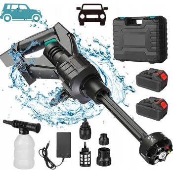Vysokotlaký čistič VÝKONNÁ AKUMULÁTOROVÁ TLAKOVÁ MYČKA BEZDRÁTOVÁ PŘENOSNÁ 55 BAR S 2 AKU