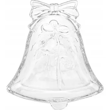 Talíř Nádoba na perníky s vánočním plátkem, skleněný talíř Zvonilka 17 cm