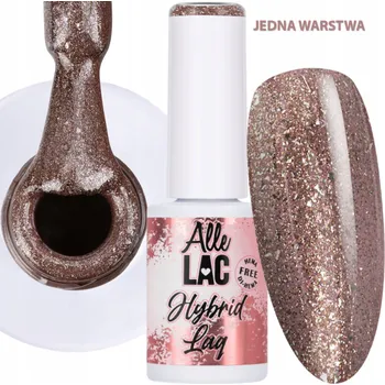 Přípravek na nehty Hybridní lak ALLELAC 6g LED/UV Gel Polish Hnědá Růže Třpytky Brokát