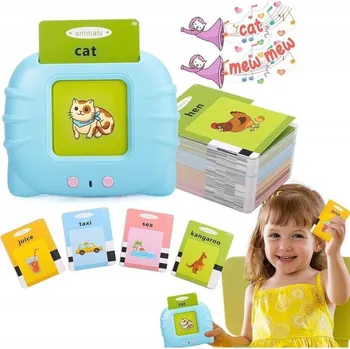 Hračka pro nejmenší ČTEČKA KARET PRO VÝUKU ANGLIČTINY ANGLICKÁ SLOVÍČKA HRAČKA RŮŽOVÁ