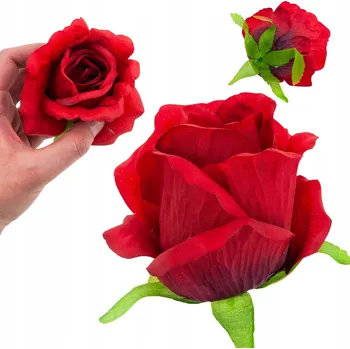 umělá květina RŮŽE KVĚT VYROBENÝ HLAVIČKA KVĚTU UMĚLÉ KVĚTINY JAKO ŽIVÉ ČERVENÁ
