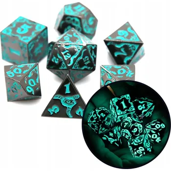 Příslušenství k deskovým hrám OKO CTHULHU SADA 7 KOVOVÝCH KOSTEK RPG