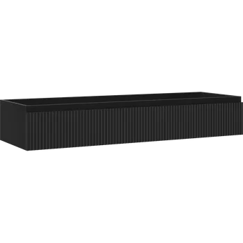 Koupelnový nábytek Mexen Rivel koupelnová skříňka pod umyvadlo 140 cm, 1 zásuvka, drážkovaná, černá mat - 91A20-14023-1-BF71 Koupelnové skříňky