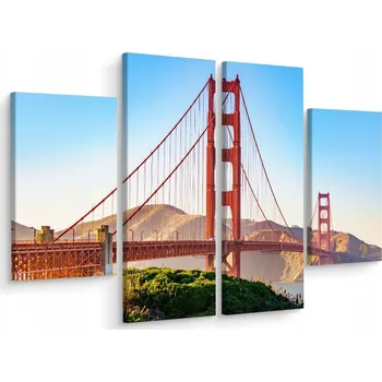 Obraz Čtyřdílný obraz MOST Panorama města 3D 80x60