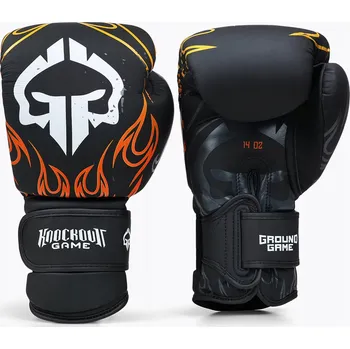 Boxerské rukavice Boxerské rukavice Ground Game Flames černé 14 oz