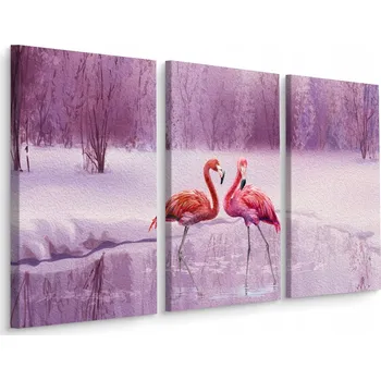 Obraz Obraz Tryptych PLAMEŇÁCI Fialová Krajina 3D 60x40