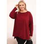 Dámská asymetrická blůza Plussize s dlouhým rukávem/BARVY Barva: Bordó, Velikost: universal