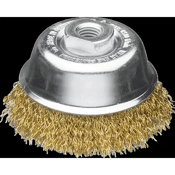 Drátěný kartáč Lessmann 424567 | Hrncový kartáč, zvlněný drát 80 mm / 0,30 mosazný drát zvlněný