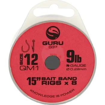 Guru Návazec QM1 Bait Band Rigs 38cm QM1 vel.12 + N-Gauge 0,22mm 8ks