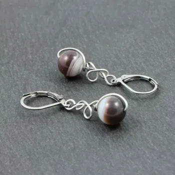 Náušnice Achát Botswana – model náušnic Zrození